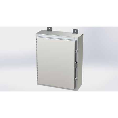 Saginaw Control & Engineering Padlockable Hasp Electrical Enclosures, 20 in H, 6 in D, 16 in W, NEMA 4X, 304 Stainless Steel SCE-20H1606SSLP